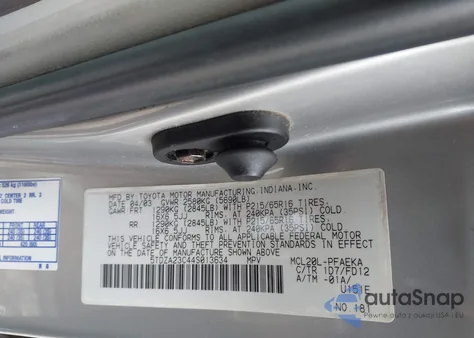 2004 Toyota Sienna Ce z USA, uszkodzony, nr VIN 5TDZA23C44S013634